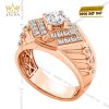 Nhẫn nam vàng hồng Au750 đính kim cương