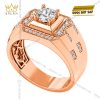 Nhẫn nam vàng hồng Au750 đính kim cương