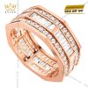 Nhẫn nam vàng hồng Au750 đính kim cương