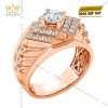 Nhẫn nam vàng hồng Au750 đính kim cương