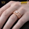 Nhẫn nam vàng hồng Au750 đính kim cương