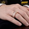 Nhẫn nam vàng hồng Au750 đính kim cương