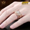 Nhẫn nam vàng hồng Au750 đính kim cương