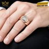 Nhẫn nam vàng hồng Au750 đính kim cương