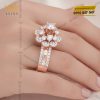 Nhẫn nữ vàng hồng Au750 đính kim cương
