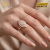Nhẫn nữ vàng hồng Au750 đính kim cương