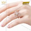 Nhẫn nữ vàng hồng Au750 đính kim cương