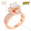 Nhẫn nữ vàng hồng Au750 đính kim cương