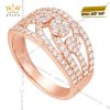 Nhẫn nữ vàng hồng Au750 đính kim cương