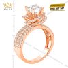 Nhẫn nữ vàng hồng Au750 đính kim cương