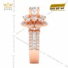 Nhẫn nữ vàng hồng Au750 đính kim cương