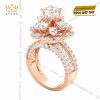 Nhẫn nữ vàng hồng Au750 đính kim cương