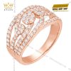 Nhẫn nữ vàng hồng Au750 đính kim cương