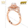 Nhẫn nữ vàng hồng Au750 đính kim cương