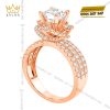 Nhẫn nữ vàng hồng Au750 đính kim cương
