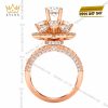 Nhẫn nữ vàng hồng Au750 đính kim cương