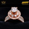 Nhẫn nữ  kim cương vàng hồng Au750 đính viên chủ 6ly3