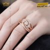 Nhẫn nữ vàng hồng Au750 đính kim cương