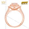 Nhẫn nữ vàng hồng Au750 đính kim cương