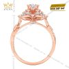 Nhẫn nữ vàng hồng Au750 đính kim cương