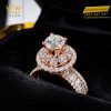 Nhẫn nữ  kim cương vàng hồng Au750 đính viên chủ 6ly3