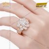 Nhẫn nữ vàng hồng Au750 đính kim cương