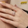 Nhẫn nữ vàng hồng Au750 đính kim cương