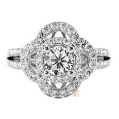 Nhẫn nữ vàng trắng Au750 đính kim cương