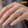 Nhẫn nữ vàng trắng Au750 đính kim cương