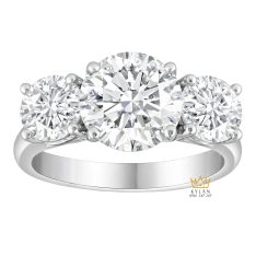 Nhẫn nữ vàng trắng Au750 đính kim cương