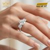 Nhẫn nữ vàng trắng Au750 đính kim cương