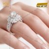 Nhẫn nữ vàng trắng Au750 đính kim cương