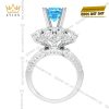 Nhẫn nữ vàng trắng Au750 đính kim cương và đá Topaz
