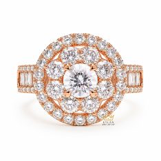 Nhẫn nữ  kim cương vàng hồng Au750 đính viên chủ 6ly3