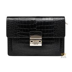 Túi Clutch da cá Alligator màu đen