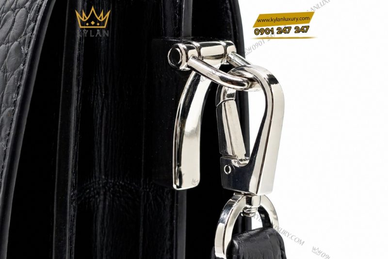 Túi Clutch da cá Alligator màu đen