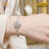 Vòng tay vàng trắng Au750 đính kim cương và sapphire tím