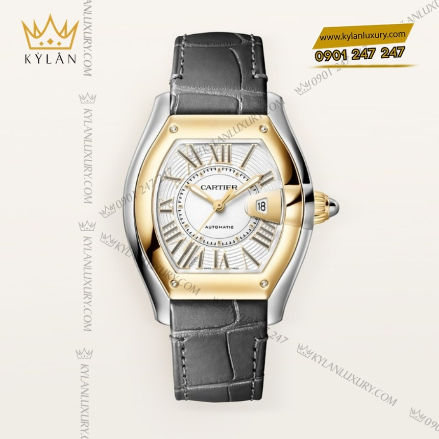 Kỳ Lân Luxury cartier roadster demi vang vang 42mm crw2rd0009 8 Đồng hồ Cartier Roadster demi vàng vàng 42mm CRW2RD0009