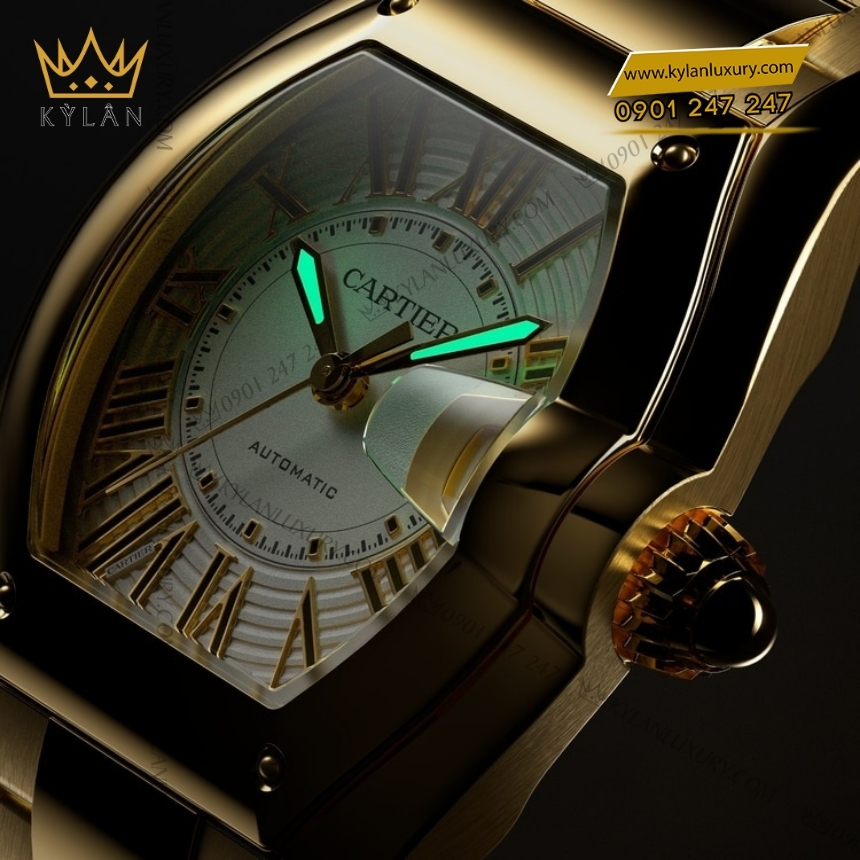 Kỳ Lân Luxury cartier roadster wgrd0012 vang vang 4 Đồng hồ Cartier Roadster vàng vàng 47mm WGRD0012