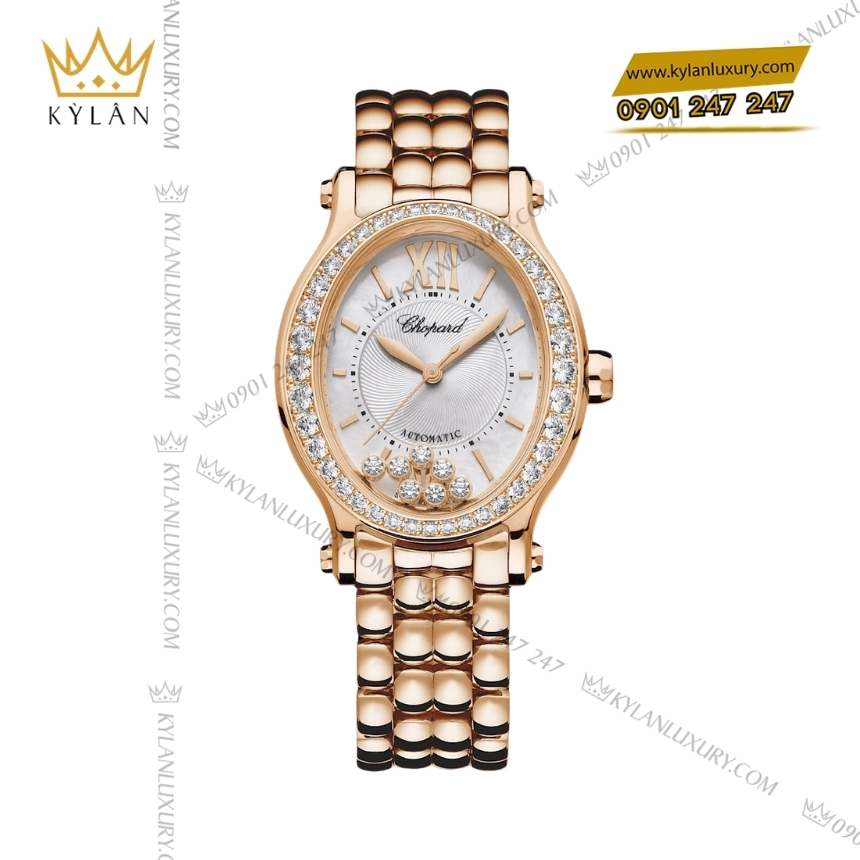Kỳ Lân Luxury chopard happy sport 275362 5005 vang hong 7 Đồng hồ Chopard Happy Sport vàng hồng vành kim 275362-5005