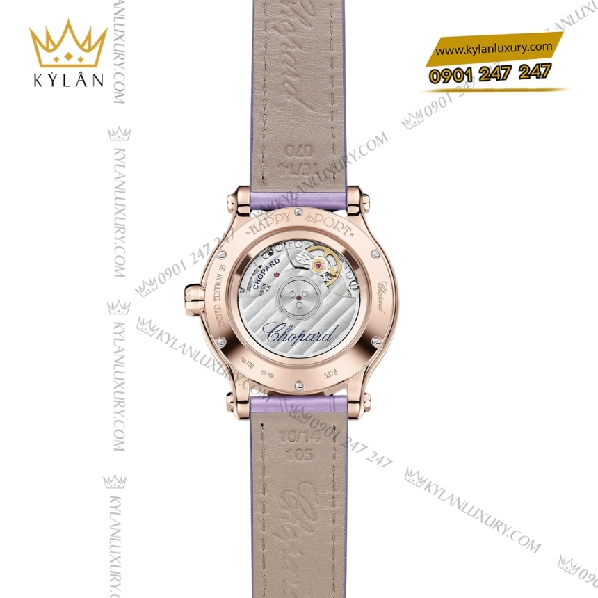 Kỳ Lân Luxury chopard happy sport 275378 5010 mat so tim 2 Đồng hồ Chopard Happy Sport mặt số tím 275378-5010