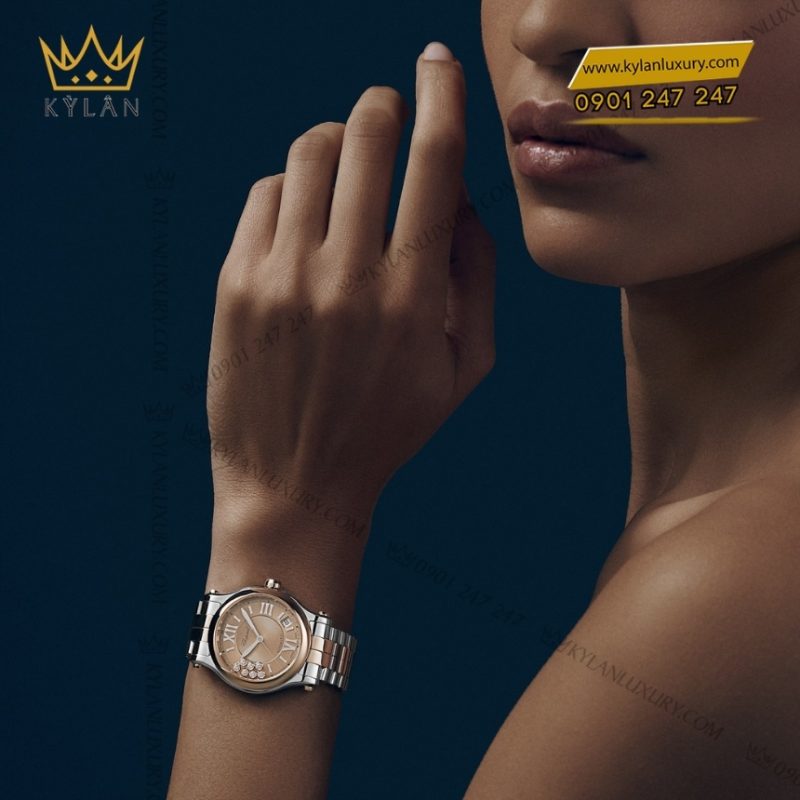 Đồng hồ Chopard Happy Sport mặt số vàng hồng 278559-6019
