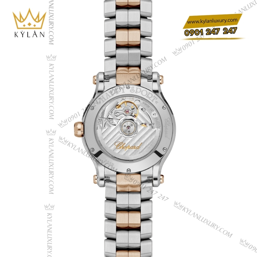 Kỳ Lân Luxury chopard happy sport 278559 6019 vang hong kim cuong 6 Đồng hồ Chopard Happy Sport mặt số vàng hồng 278559-6019