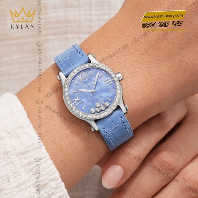 Đồng hồ Chopard Happy Sport mặt xà cừ xanh 278573-3010