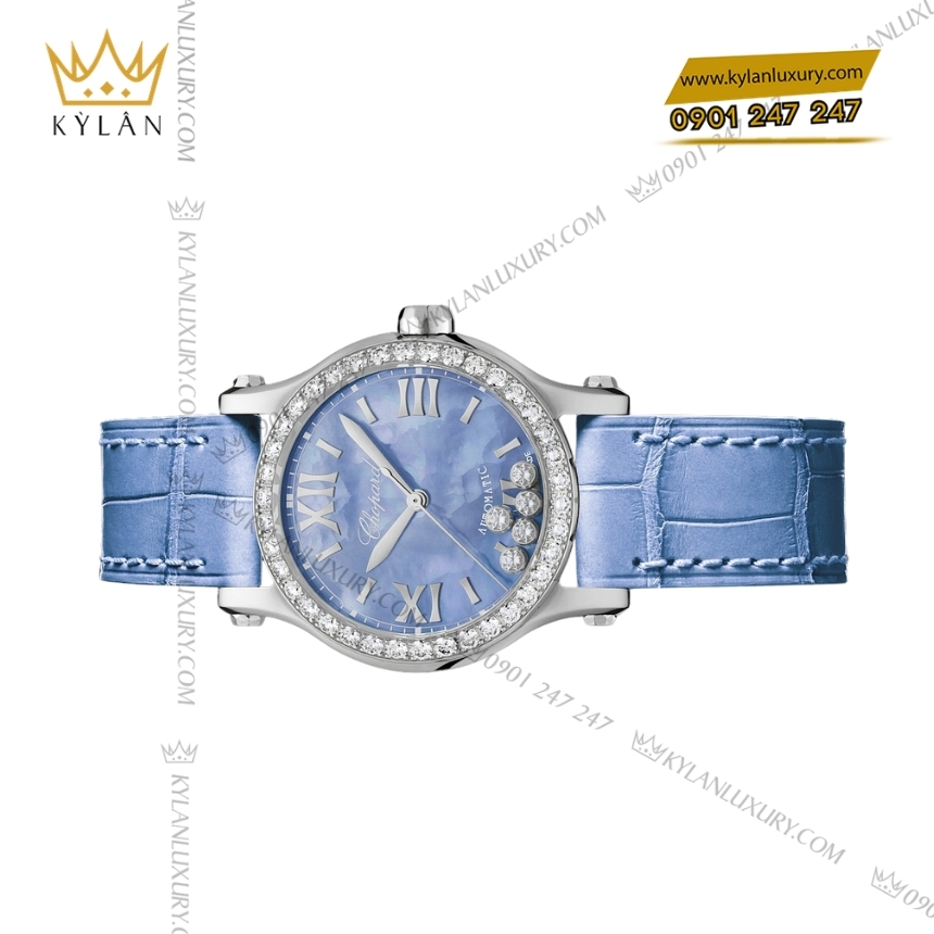 Kỳ Lân Luxury chopard happy sport 278573 3010 xa cu xanh duong 5 Đồng hồ Chopard Happy Sport mặt xà cừ xanh 278573-3010