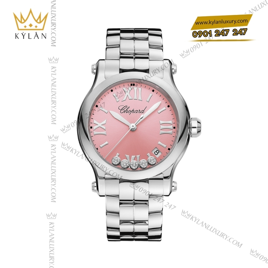 Kỳ Lân Luxury chopard happy sport 278582 3009 mat so hong 7 Đồng hồ Chopard Happy Sport mặt số hồng 278582-3009