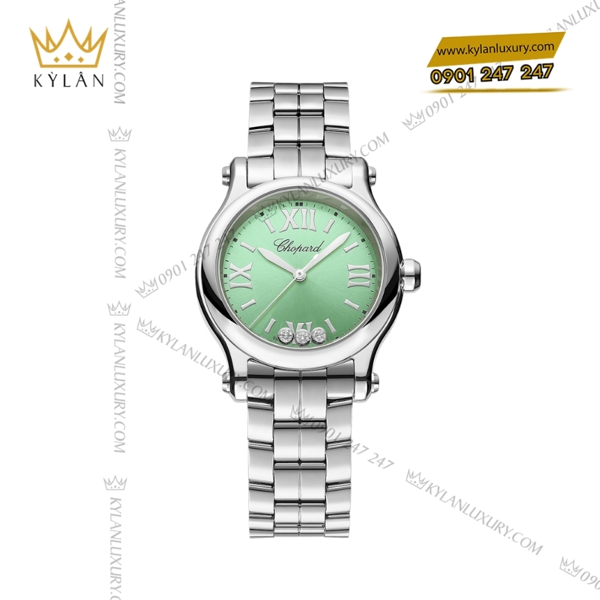 Kỳ Lân Luxury chopard happy sport 278590 3013 mat xanh la 2 Đồng hồ Chopard Happy Sport mặt số xanh 278590-3013