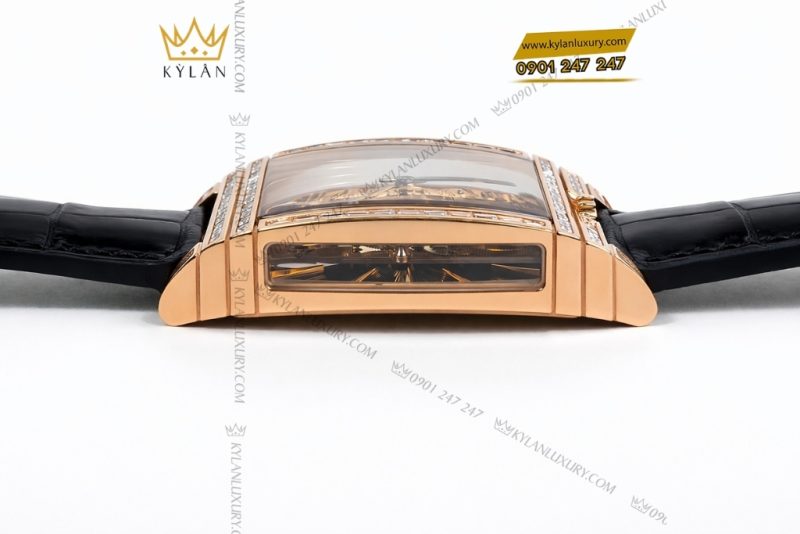 Đồng hồ Corum Golden Bridge vàng hồng custom vành kim vuông