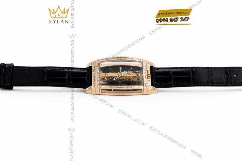 Đồng hồ Corum Golden Bridge vàng hồng custom vành kim vuông