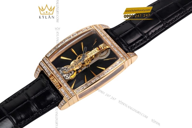 Đồng hồ Corum Golden Bridge vàng hồng custom vành kim vuông